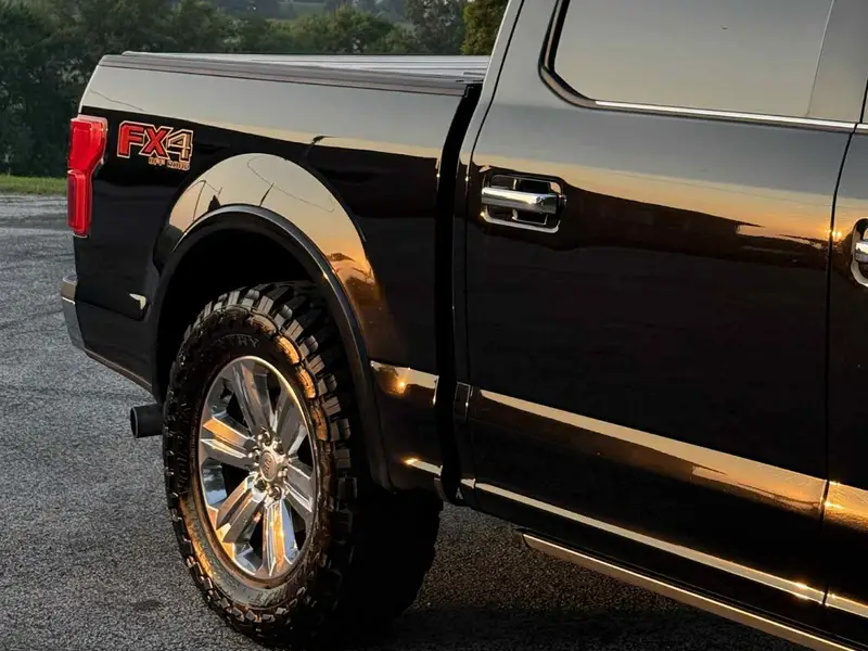 Passenger side angle of rear truck bed showing professional ceramic coating for cars protection and shine